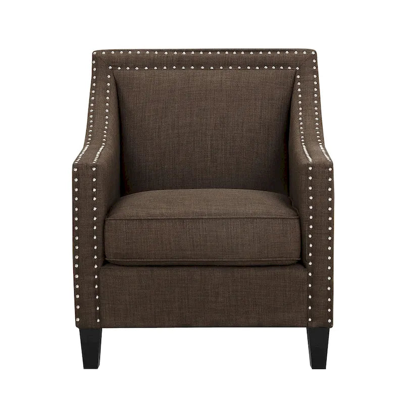 Poltrona d'accento Erica con borchie decorative cromate