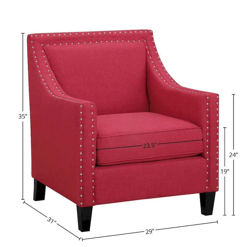 Poltrona d'accento Erica con borchie decorative cromate