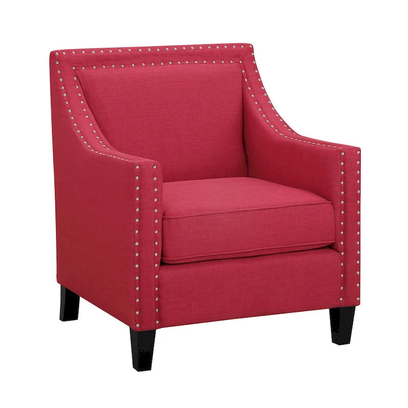Poltrona d'accento Erica con borchie decorative cromate