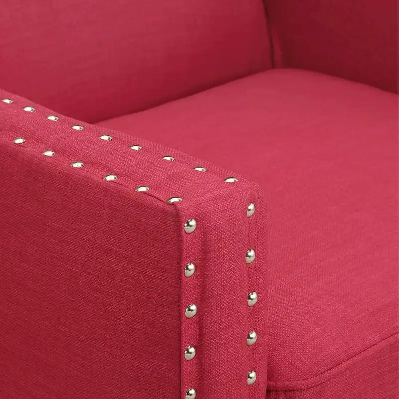 Poltrona d'accento Erica con borchie decorative cromate