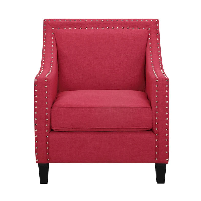 Poltrona d'accento Erica con borchie decorative cromate