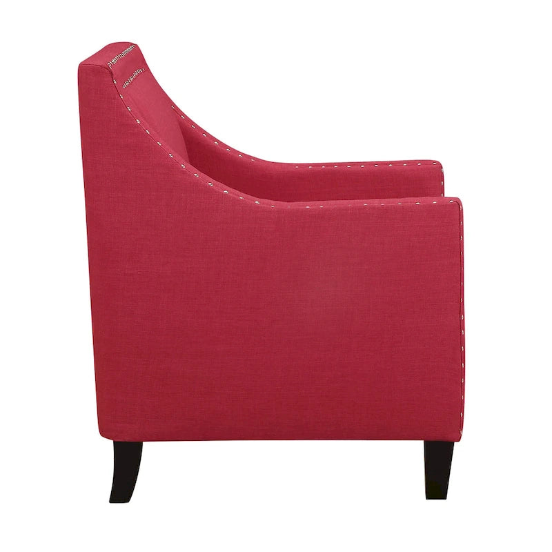 Poltrona d'accento Erica con borchie decorative cromate