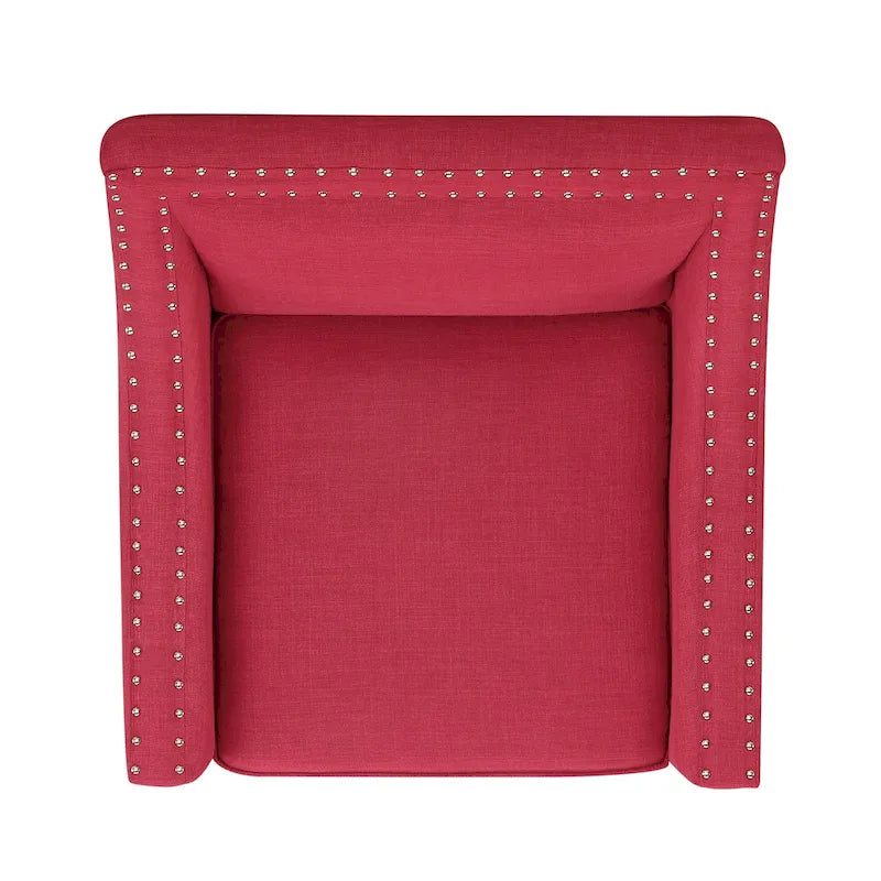 Poltrona d'accento Erica con borchie decorative cromate