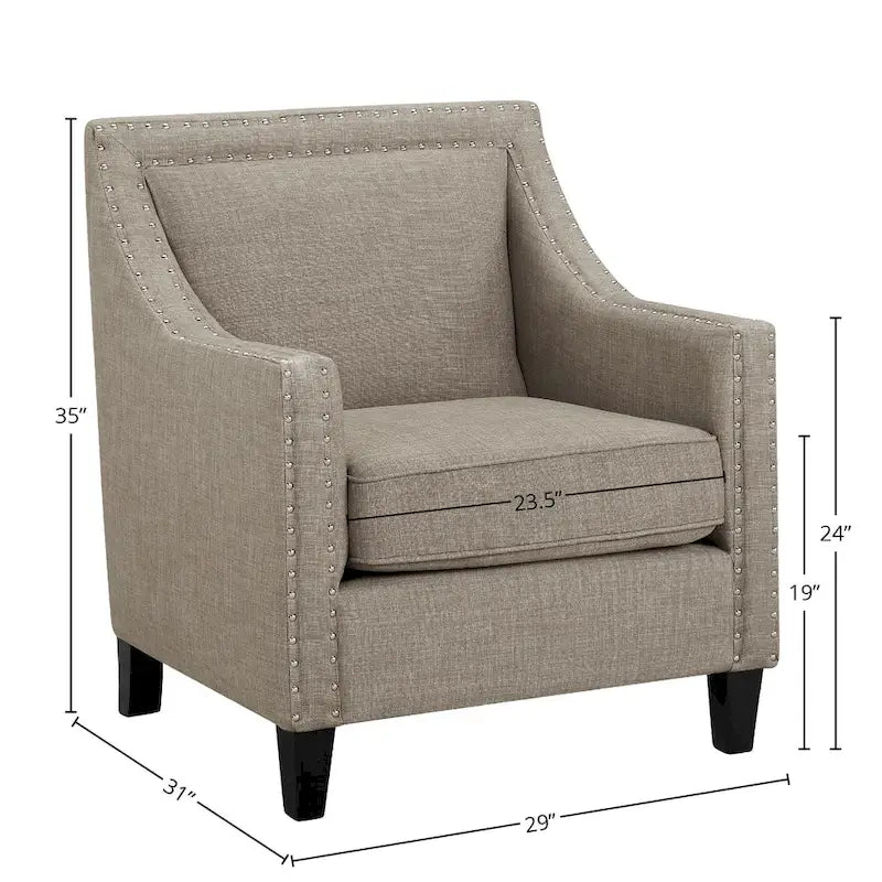 Poltrona d'accento Erica con borchie decorative cromate