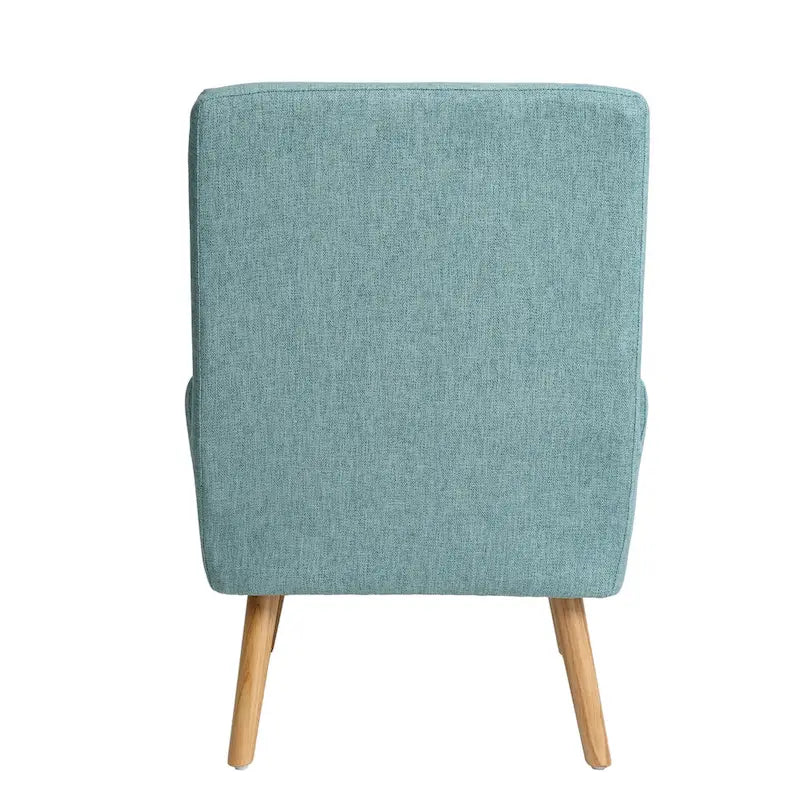 Set di poltrona d'accento in tessuto con braccioli e pouf