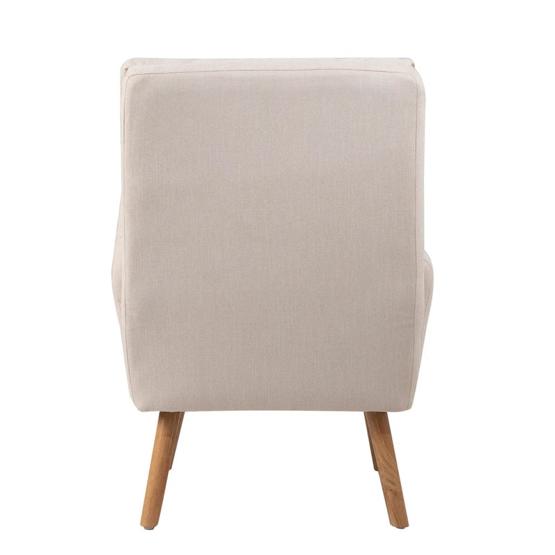 Set di poltrona d'accento in tessuto con braccioli e pouf