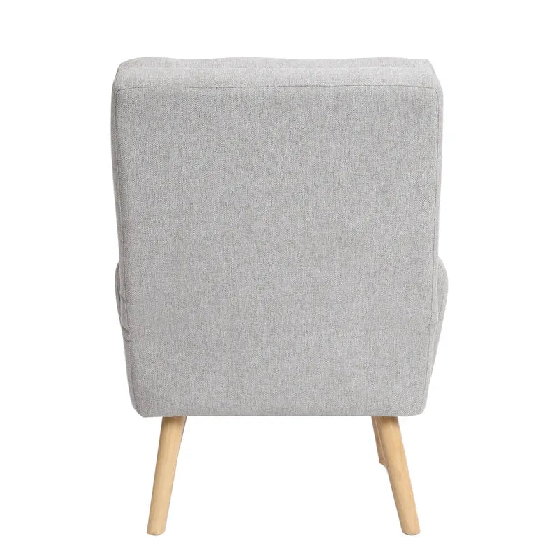 Set di poltrona d'accento in tessuto con braccioli e pouf