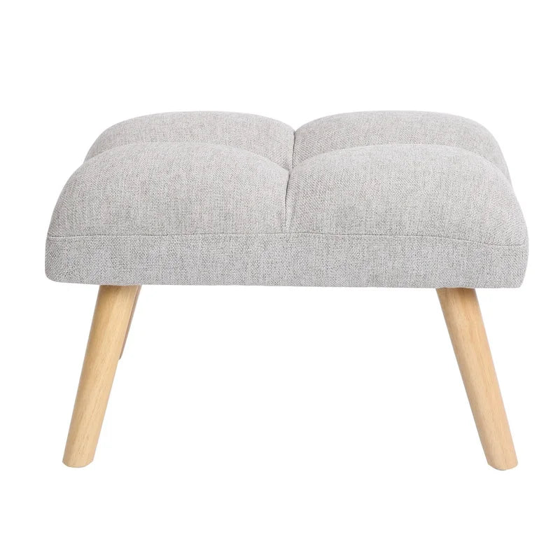 Set di poltrona d'accento in tessuto con braccioli e pouf