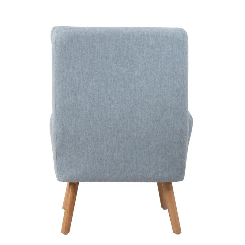 Set di poltrona d'accento in tessuto con braccioli e pouf