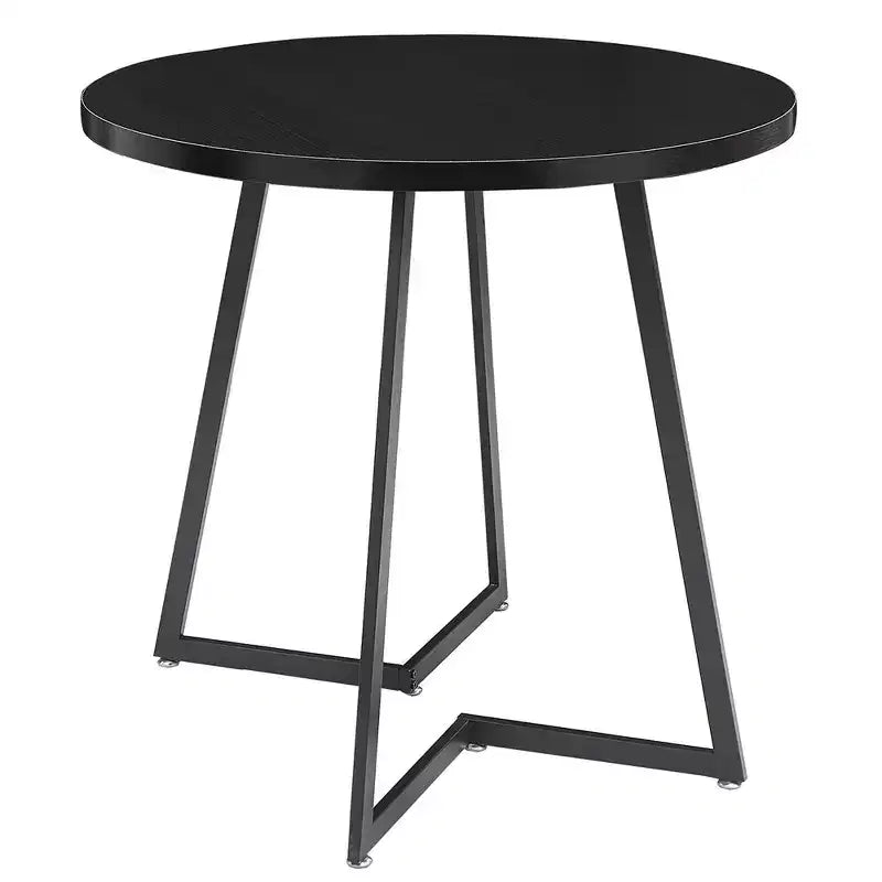 Set da pranzo a 3 pezzi VECELO, tavolo accentato e sedie moderni con piano rotondo in legno, altezza 76 cm, per stanza e piccoli spazi