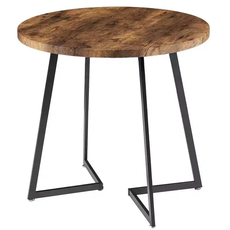 Set da pranzo a 3 pezzi VECELO, tavolo accentato e sedie moderni con piano rotondo in legno, altezza 76 cm, per stanza e piccoli spazi