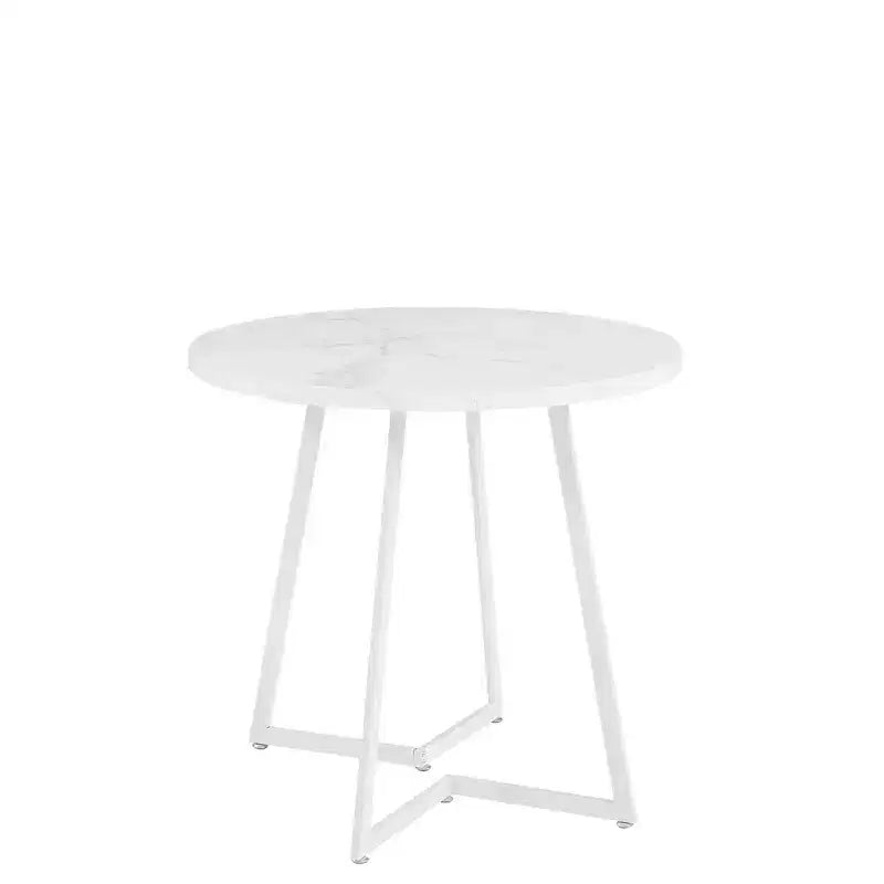 Set da pranzo a 3 pezzi VECELO, tavolo accentato e sedie moderni con piano rotondo in legno, altezza 76 cm, per stanza e piccoli spazi