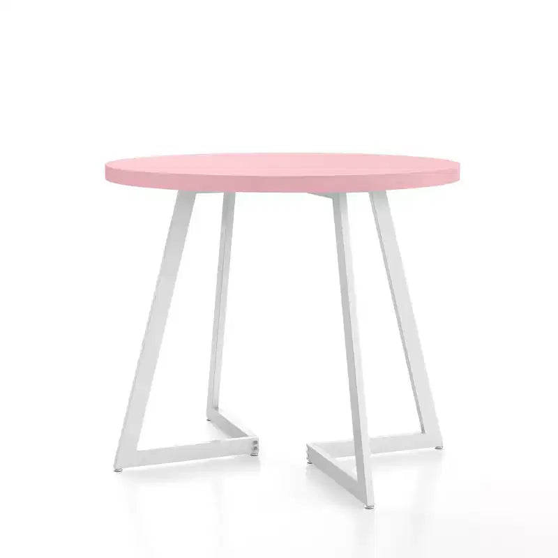 Set da pranzo a 3 pezzi VECELO, tavolo accentato e sedie moderni con piano rotondo in legno, altezza 76 cm, per stanza e piccoli spazi