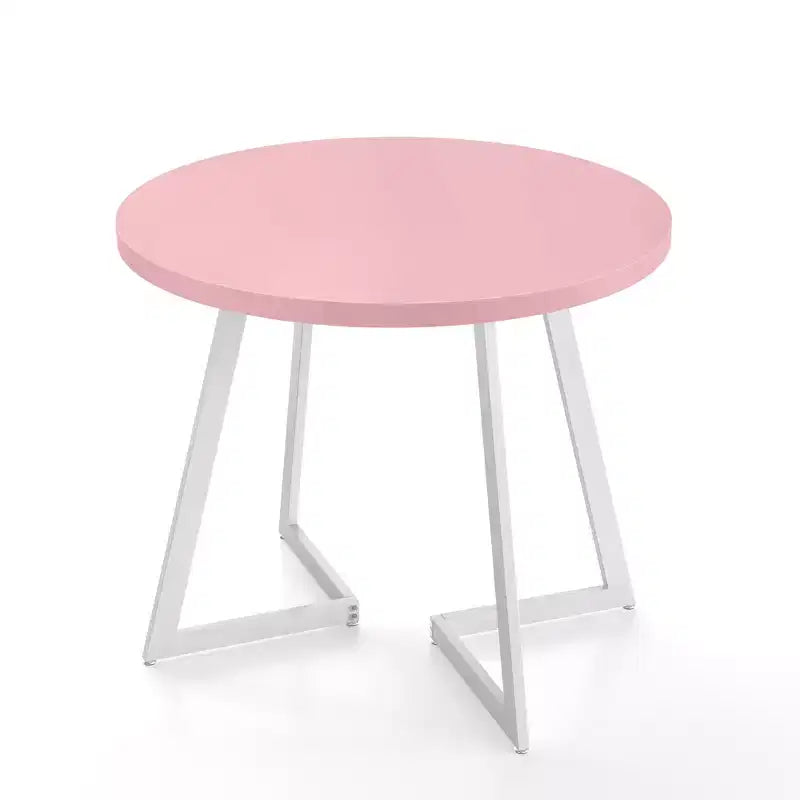 Set da pranzo a 3 pezzi VECELO, tavolo accentato e sedie moderni con piano rotondo in legno, altezza 76 cm, per stanza e piccoli spazi