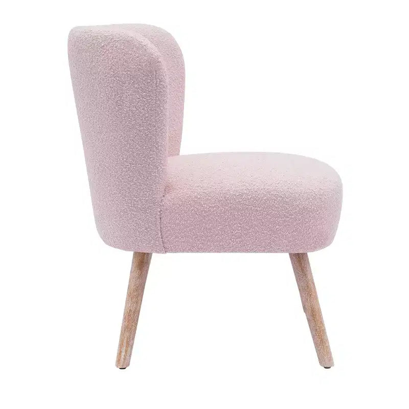 WestinTrends Poltrona a pozzetto in bouclé imbottita larga 64,8 cm con poggiapiedi pouf e sgabello set