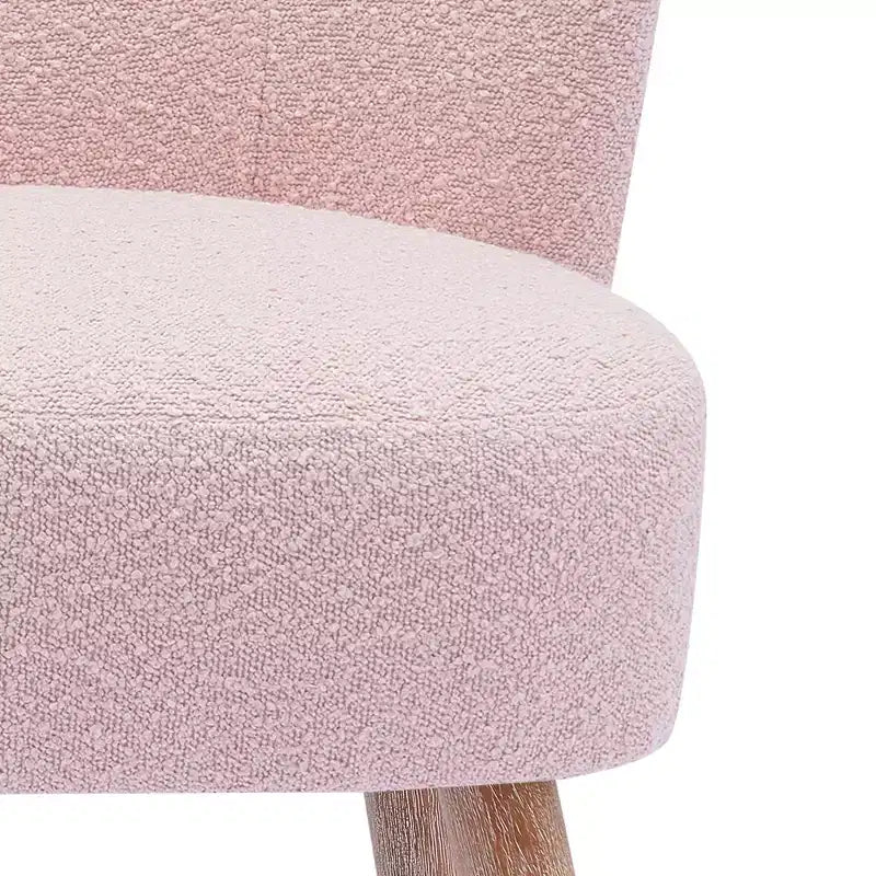 WestinTrends Poltrona a pozzetto in bouclé imbottita larga 64,8 cm con poggiapiedi pouf e sgabello set