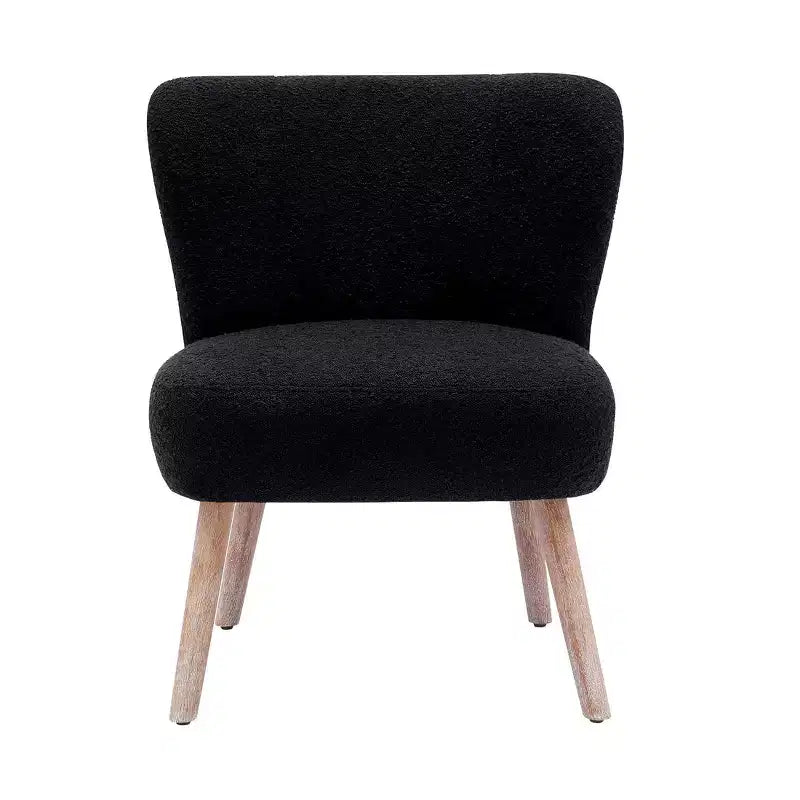 WestinTrends Poltrona a pozzetto in bouclé imbottita larga 64,8 cm con poggiapiedi pouf e sgabello set