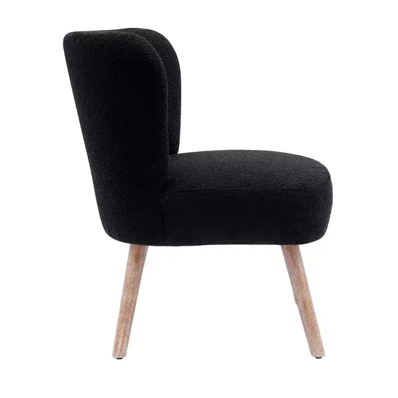 WestinTrends Poltrona a pozzetto in bouclé imbottita larga 64,8 cm con poggiapiedi pouf e sgabello set