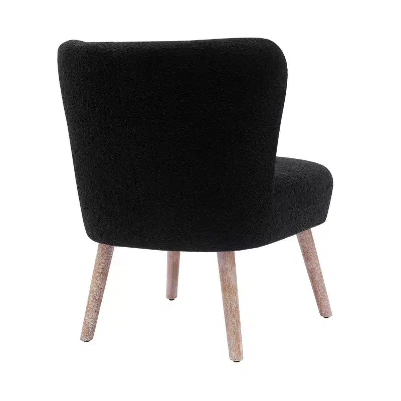 WestinTrends Poltrona a pozzetto in bouclé imbottita larga 64,8 cm con poggiapiedi pouf e sgabello set