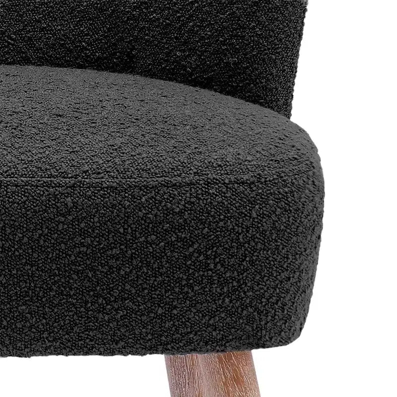WestinTrends Poltrona a pozzetto in bouclé imbottita larga 64,8 cm con poggiapiedi pouf e sgabello set
