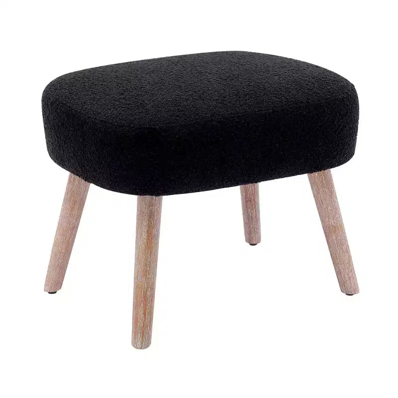 WestinTrends Poltrona a pozzetto in bouclé imbottita larga 64,8 cm con poggiapiedi pouf e sgabello set