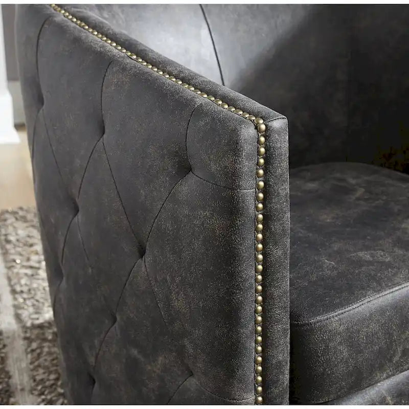 Poltrona girevole Brentlow effetto invecchiato - 73 L x 79 P x 80 A cm