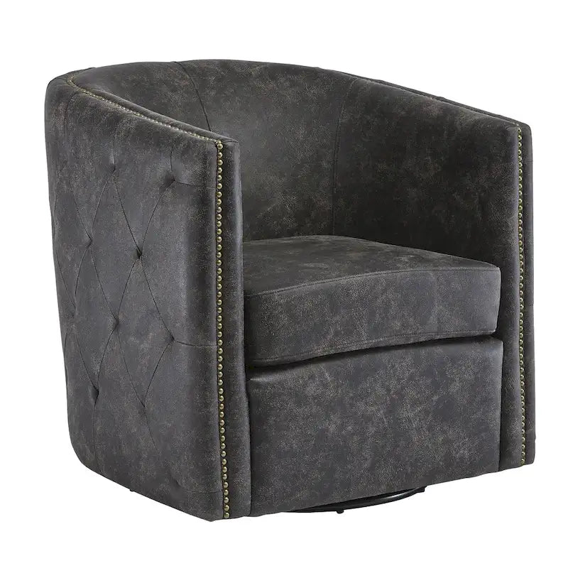 Poltrona girevole Brentlow effetto invecchiato - 73 L x 79 P x 80 A cm