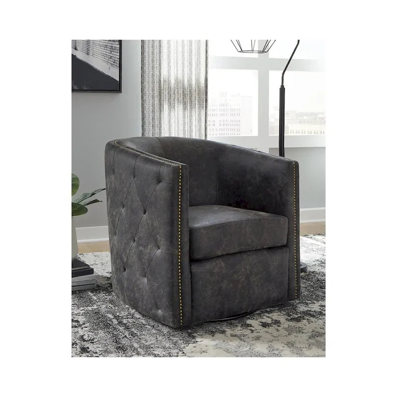 Poltrona girevole Brentlow effetto invecchiato - 73 L x 79 P x 80 A cm