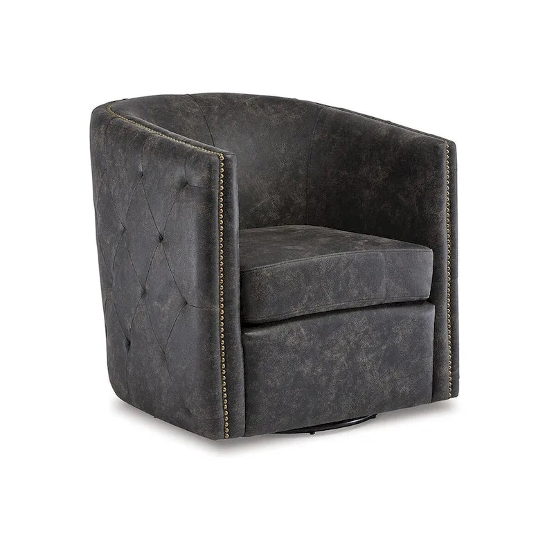 Poltrona girevole Brentlow effetto invecchiato - 73 L x 79 P x 80 A cm
