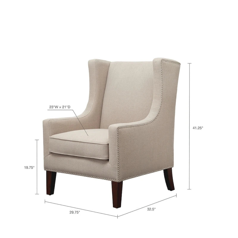 Madison Park Weston Leinen-Sessel mit Ohrenlehne