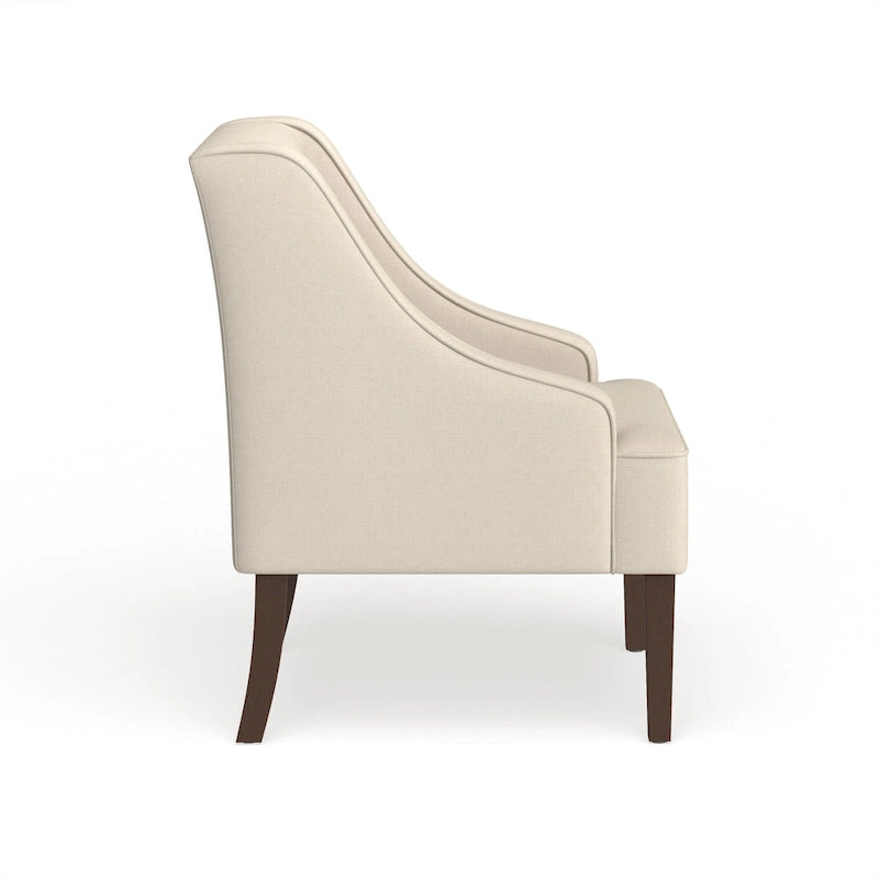 Poltrona occasionale Porch & Den Lyric Cream con braccioli ricurvi