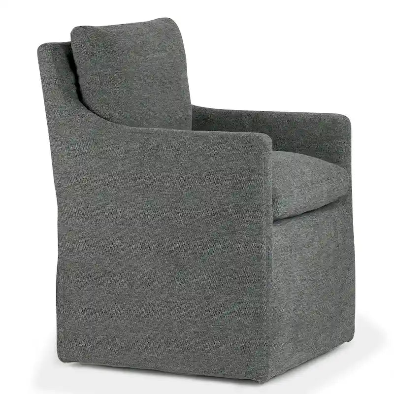 Axel Gray Fabric Accent Chair with Down Feathers