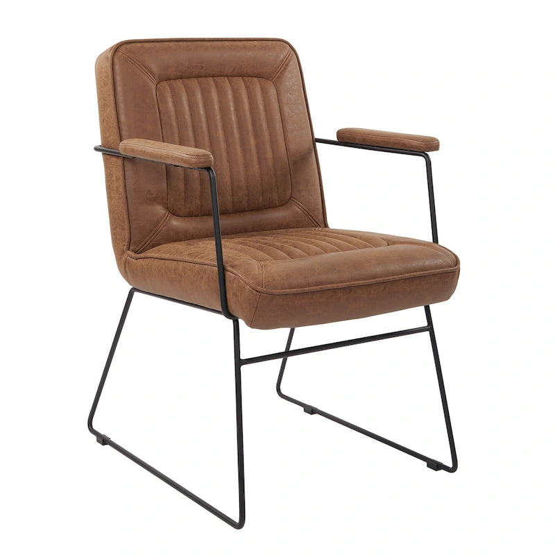 Carbon Loft Teigen Faux Leather Chair with Sled Base