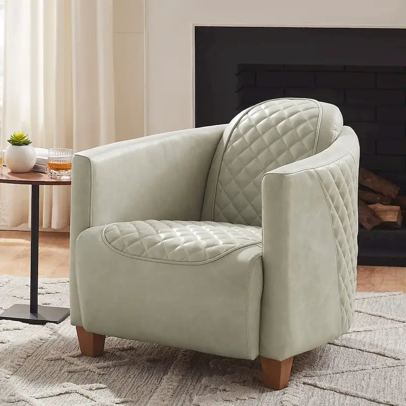 Poltrona con braccioli Art Leon Industriale Retrò in Pelle Pieno Fiore e Alluminio