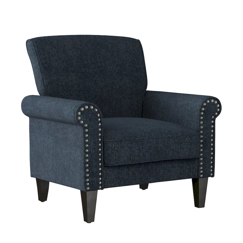 Poltrona Copper Grove Herve con braccioli arrotolati