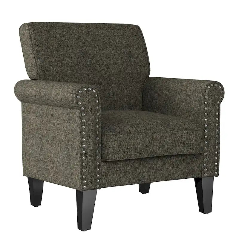 Poltrona Copper Grove Herve con braccioli arrotolati
