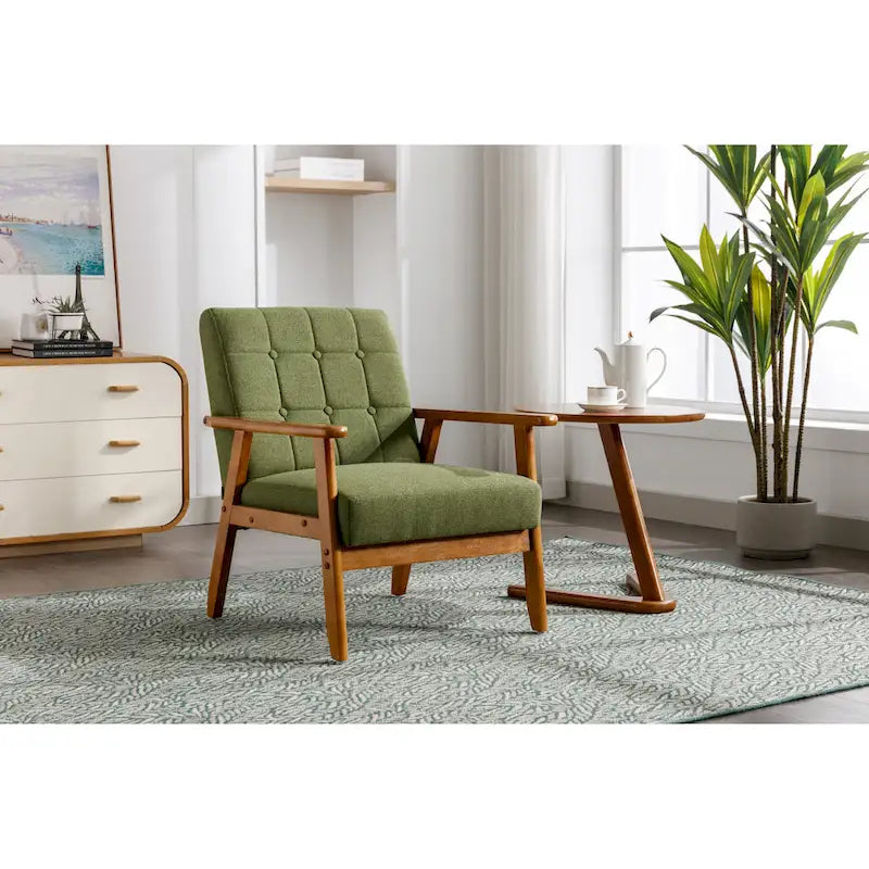 Sedia Mid-Century Modern Accent in legno massiccio, per soggiorno camera da letto studio