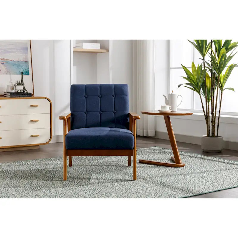Sedia Mid-Century Modern Accent in legno massiccio, per soggiorno camera da letto studio