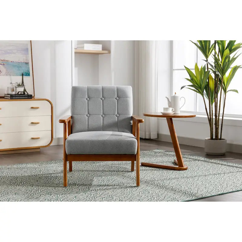 Sedia Mid-Century Modern Accent in legno massiccio, per soggiorno camera da letto studio