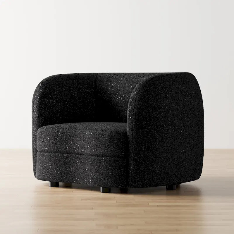 Poltrona accent moderna Ophelia di Furniture of America con braccioli curvi, seduta a rene e gambe rotonde in legno