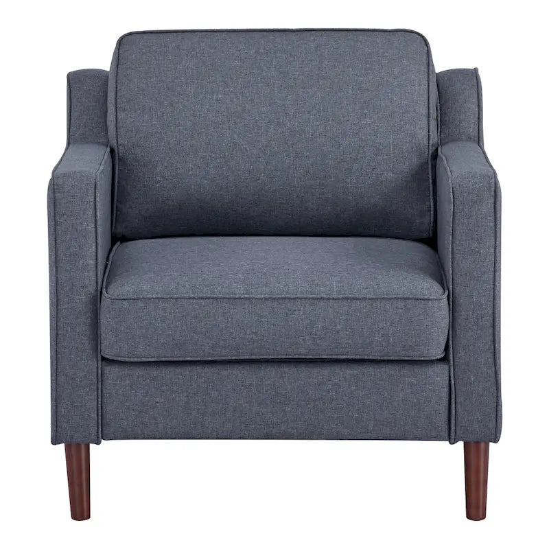 Poltrona con accenti moderni Sedona, in finta biancheria/ecopelle