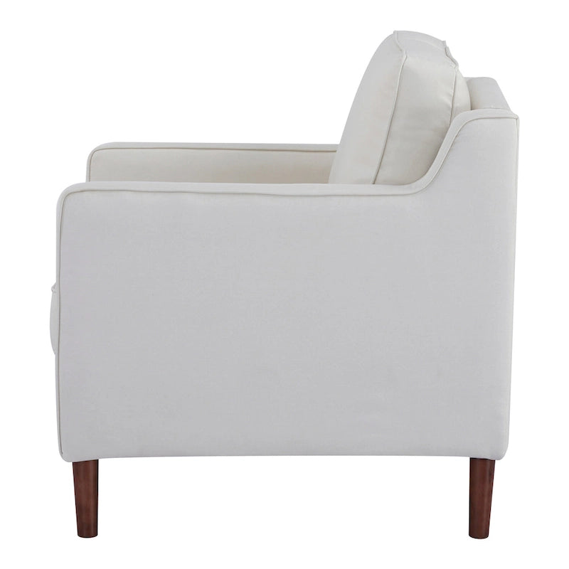 Poltrona con accenti moderni Sedona, in finta biancheria/ecopelle