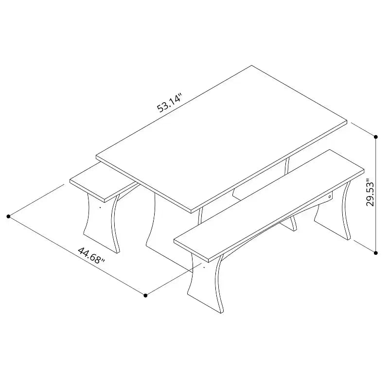 Manhattan Comfort Set da Pranzo Coney 3 Pezzi