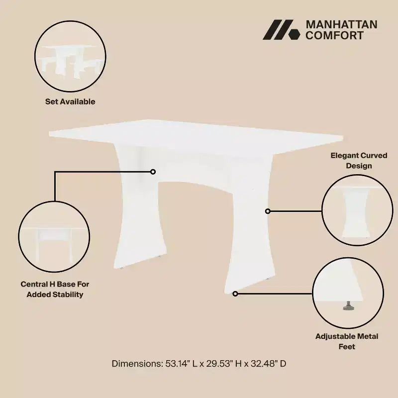 Manhattan Comfort Set da Pranzo Coney 3 Pezzi