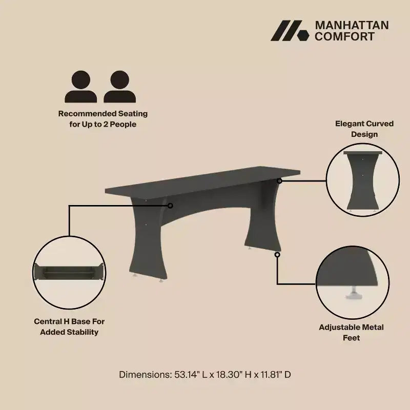 Manhattan Comfort Set da Pranzo Coney 3 Pezzi