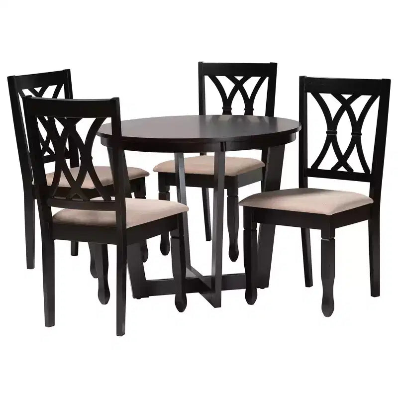 Set da pranzo Baxton Studio Aggie moderno in legno 5 pezzi
