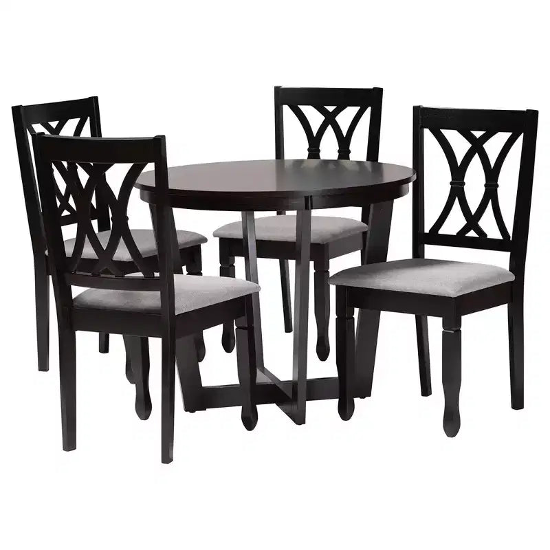 Set da pranzo Baxton Studio Aggie moderno in legno 5 pezzi