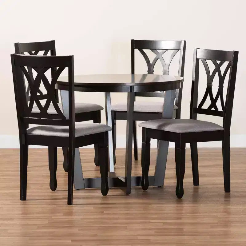 Set da pranzo Baxton Studio Aggie moderno in legno 5 pezzi