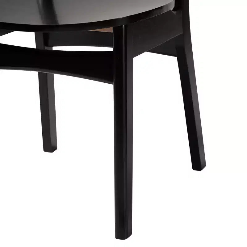 Set da pranzo di 5 pezzi in legno e rattan intrecciato Mid-Century Modern Baxton Studio Jeriah