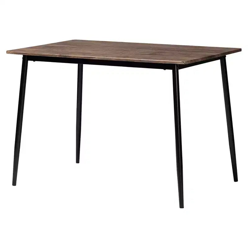 Set da pranzo Baxton Studio Orrin moderno industriale 5 pezzi in tessuto grigio e metallo